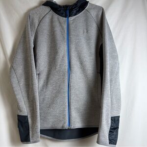 Under Armour Jacket Womens Medium Hoodie Cold Gear White Grey  Full Zip Storm